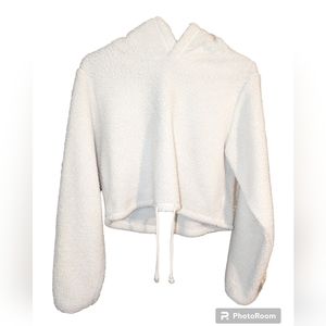 Cropped teddy bear hoodie